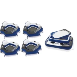 INTEX Floating Recliner Inflatable Lounge River Run Single Person Connect Tube (4 Pack) & Mega Chill II 72 Can Beverage Cooler Float With Lid -Intex GUEST 03c2f461 caef 4699 a13d 10aabb001c11