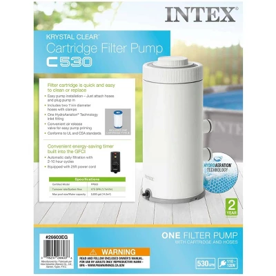 Intex C530 Cartridge Filter Pump With GFCI For Above Ground Swimming Pools 2 Intex C530 Cartridge Filter Pump With GFCI For Above Ground Swimming Pools - Image 2
