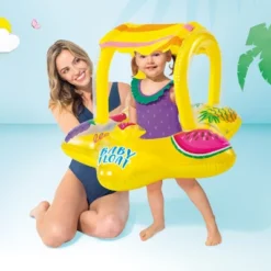 Intex 56573EP Outdoor Swimming Pool Inflatable Comfortable Shaded Canopy Starfish Lounger Baby Toddler Float Safety Raft, Yellow -Intex GUEST 0ce0df2c e4b2 44b4 aef0 932522ae3eb0