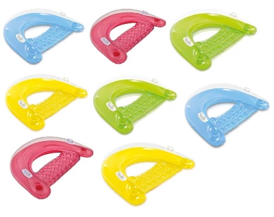 Intex Sit 'N Float Inflatable Colorful Floating Pool Lounges 8 Pack (Colors Vary) 1 Intex Sit 'N Float Inflatable Colorful Floating Pool Lounges 8 Pack (Colors Vary)