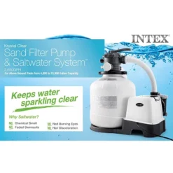Intex 26679EG 16-Inch 2,150 GPH Krystal Clear Saltwater System And Sand Filter Pump With Automatic Timer And GFCI For Above Ground Pools, Gray -Intex GUEST 0ef4fc85 fa77 4838 91f4 44c721e5d3bd