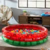 Intex 66-Inch Round Inflatable Outdoor Kids Swimming And Wading Watermelon Pool And Small Plastic Multi-Colored Fun Ballz With Carrying Bag