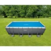 Intex Solar Pool Cover For 18' X 9' Rectangular Frame Outdoor Swimming Pools With Carrying Storage Bag, (Pool Cover Only), Blue