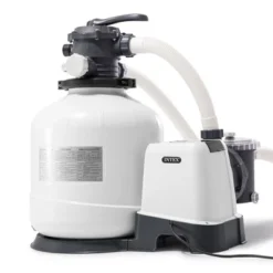 Intex 26651EG 16 Inch 3,000 GPH Above Ground Pool Sand Filter Pump With Automatic Timer And 6 Function Control For 5,500 To 19,600 Gallons Pools