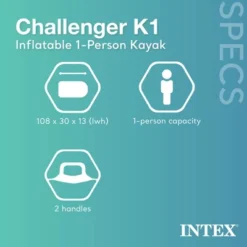 Intex Challenger Inflatable Kayak Set And Accessory Kit With Oars & Pump