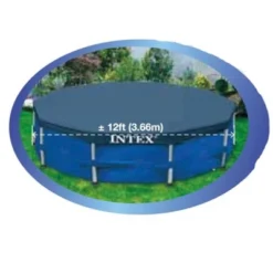 Intex 12-Foot Round Metal Frame Above Ground Swimming Pool Debris Cover, Blue -Intex GUEST 2393df30 c352 4aee b051 6747b2aaca4f