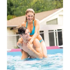 Intex 28290EH Outdoor Backyard 8' X 30" Round Metal T-Joint Frame Above Ground Swimming Pool, No Tool Assembly, 751 Gallons Of Water, Pink