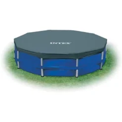 Intex 12-Foot Round Metal Frame Above Ground Swimming Pool Debris Cover, Blue -Intex GUEST 27bbfe36 6d9f 4c21 8387 93ca02a08808