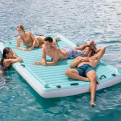 Intex Water Lounge 10' X 6' Oversized Inflatable Lake/Beach Float Platform Pad With 4 Cup Holders, 2 Tie Downs, And 8 Handles -Intex GUEST 2aef4e38 71c2 4758 9920 85a025c745b1