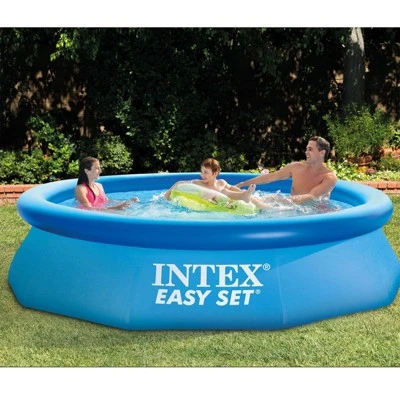 Intex 10ft Round Swimming Pool Cover & Easy Set 10ft X 30in Inflatable Pool 4 Intex 10ft Round Swimming Pool Cover & Easy Set 10ft X 30in Inflatable Pool - Image 4