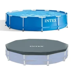 Intex 12 Foot X 30 In. Above Ground Pool & Intex 12 Foot Round Pool Cover -Intex GUEST 2cd9d424 687a 4135 a2b5 eb00ff939645
