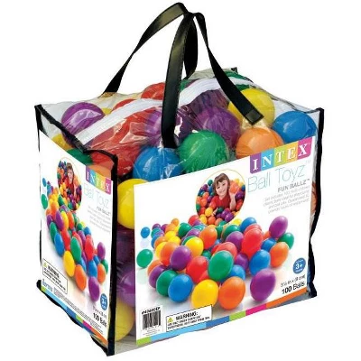 Intex 100-Pack Large Plastic Multi-Colored Fun Ballz For Ball Pits (4 Pack) 5 Intex 100-Pack Large Plastic Multi-Colored Fun Ballz For Ball Pits (4 Pack) - Image 5
