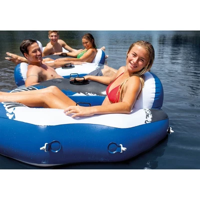 Intex Inflatable Floating Cooler Bundled With 1 Person Lounger Floating Tube (2 Pack) 3 Intex Inflatable Floating Cooler Bundled With 1 Person Lounger Floating Tube (2 Pack) - Image 3