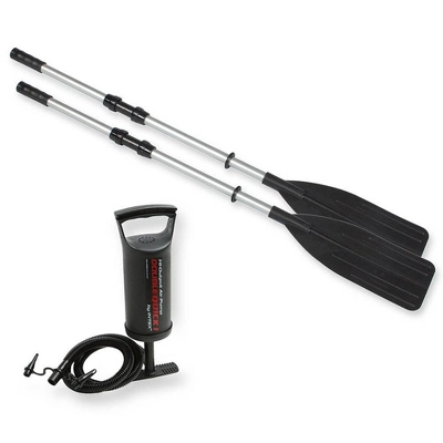 Intex Excursion 5 Person Inflatable Outdoor Fishing Raft Boat Set With 2 Aluminum Oars And Air Pump With A Intex Composite Motor Mount Kit 3 Intex Excursion 5 Person Inflatable Outdoor Fishing Raft Boat Set With 2 Aluminum Oars And Air Pump With A Intex Composite Motor Mount Kit - Image 3