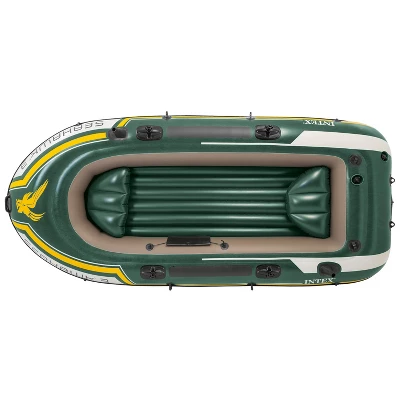 Intex Seahawk 3 Person Heavy Duty Inflatable Rafting And Fishing Boat Set W/ 2 Aluminum Oars, High Output Air Pump, And Carry Bag, 790 Pound Capacity 2 Intex Seahawk 3 Person Heavy Duty Inflatable Rafting And Fishing Boat Set W/ 2 Aluminum Oars, High Output Air Pump, And Carry Bag, 790 Pound Capacity - Image 2