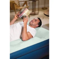 Intex Elevated 18" Pillow Rest Twin Air Mattress With Internal Pump - Off-White/Blue: Includes Storage Bag, Repair Patch, Electric Pump -Intex GUEST 48492c6e 9dc2 4cc0 82d6 0a8b4e5bbcde