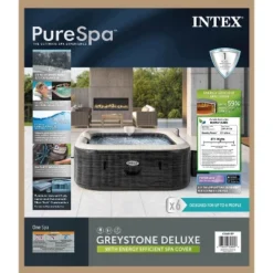 Intex 6-Person PureSpa Greystone Deluxe Square Bubble Spa Seat 77" X 77" X 28" -Intex GUEST 49d9cc69 3b60 4fc0 870c 8b59fd3badfa