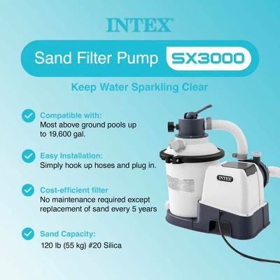 Intex 3000 GPH Sand Filter Pump With Automatic Timer For Above Ground Swimming Pools And Deluxe Wall Mounted Pool Surface Automatic Skimmer 3 Intex 3000 GPH Sand Filter Pump With Automatic Timer For Above Ground Swimming Pools And Deluxe Wall Mounted Pool Surface Automatic Skimmer - Image 3