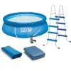 Intex Above Ground Swimming Pool, Ladder With Pump And 15’ Pool Debris Cover