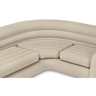 Intex Inflatable Corner Living Room Neutral Sectional Sofa | 68575EP 1 Intex Inflatable Corner Living Room Neutral Sectional Sofa | 68575EP
