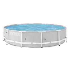 Intex 12 Foot X 30 Inch Prism Steel Frame Above Ground Pool With 3 Ply Liner And Type A And C Pool Filter Pump Cartridge Replacement