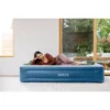 Intex Mid Rise Hexbeam 14" Electric Pump Queen Air Mattress - Dark Blue Denim: Indoor/Outdoor Use, Built-In Air Pump