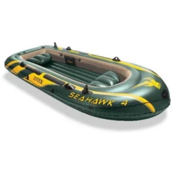 Intex Seahawk 4 Inflatable Boat Set + Oars/Pump/Motor Mount | 68351E+ 68624E