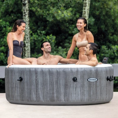 INTEX 28439EP PureSpa Plus Greywood Inflatable Hot Tub Bubble Jet Spa And Maintenance Accessory Kit With Brush, Skimmer And Scrubber 2 INTEX 28439EP PureSpa Plus Greywood Inflatable Hot Tub Bubble Jet Spa And Maintenance Accessory Kit With Brush, Skimmer And Scrubber - Image 2