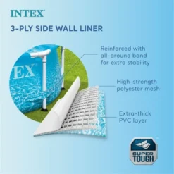 Intex 10 Foot X 30 Inch Round Metal Frame Outdoor Backyard Above Ground Beachside Swimming Pool With Reinforced Sidewalls, Blue -Intex GUEST 61951928 605b 40ad 9169 acb7da4762cf