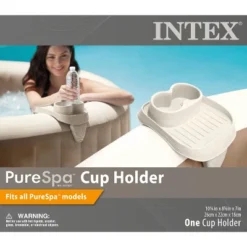 Intex 28500E PureSpa Attachable Cup Holder And Refreshment Tray Hot Tub Accessory For Select PureSpa Models, Holds 2 Standard Beverage Containers, Tan -Intex GUEST 646e440f ad91 4ce9 ac9a 67841f85d78c
