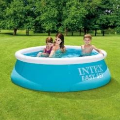 Intex 28101EH Easy Set 6 Foot X 20 Inch Round Above Ground Outdoor Backyard Kids Swimming Pool, 234 Gallons Of Water Capacity, Blue