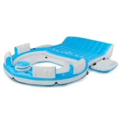 Intex Splash N Chill Island 4 Person Inflatable Float Lounger With Cup Holders, Backrests, Built In Cooler & Quick Fill Portable AC Electric Air Pump -Intex GUEST 686c7063 b825 4861 9d7d 7b6743b81913