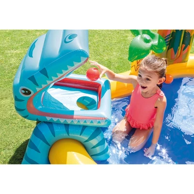 Intex Inflatable Kids Dinosaur Play Center Outdoor Water Park Pool With Slide 3 Intex Inflatable Kids Dinosaur Play Center Outdoor Water Park Pool With Slide - Image 3
