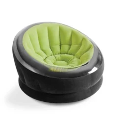 Intex Empire Inflatable Lounge Chair, Green & Intex 12V Corded Electric Air Pump