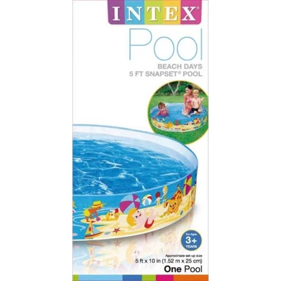 Intex Beach Days Snapset Instant Round Kids Childrens Swimming Pool Allows For 9.5' Of Water, Holds 119 Gallon Capacity/450 Liters (6 Pack) 4 Intex Beach Days Snapset Instant Round Kids Childrens Swimming Pool Allows For 9.5' Of Water, Holds 119 Gallon Capacity/450 Liters (6 Pack) - Image 4