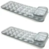 Intex 18-Pocket Suntanner Inflatable Floating Mat 74in X 28in Gray (2-Pack)