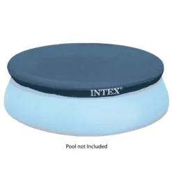 Intex 28026E UV Resistant Deluxe Debris Pool Cover For 13-Foot Intex Easy Set Above Ground Swimming Pool, Vinyl Round Cover With Drain Holes, Blue