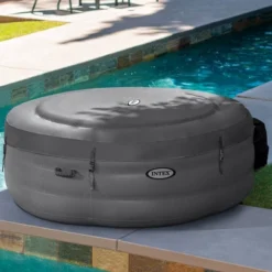 Intex Simple Spa 4 Person Outdoor Portable Inflatable Round Heated Hot Tub Spa With 100 Bubble Jets, Filter Pump And Cover, Gray -Intex GUEST 767a22d5 9e55 44f3 8973 073787d3f8d5 1