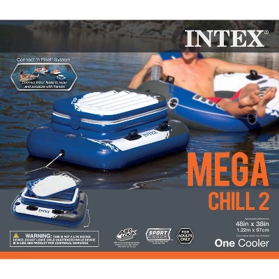 Intex Inflatable Mega Chill II 72 Can Beverage Cooler Float With Lid | 58821EP 5 Intex Inflatable Mega Chill II 72 Can Beverage Cooler Float With Lid | 58821EP - Image 5