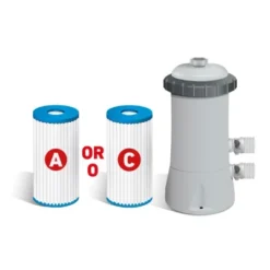 Intex Greywood Prism Frame 12 Foot X 30 Inch Round Above Ground Outdoor Swimming Pool With 530 GPH Filter Pump, Grey Woodgrain Design -Intex GUEST 77cd4725 1ab1 41cc 9cb3 4859105b223f