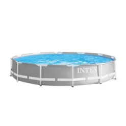 Intex 26711EH 12ft X 30in Prism Frame Above Ground Swimming Pool With 530 GPH GCFI Filter Pump And Robot Vacuum Cleaner Fits Up To 6 People