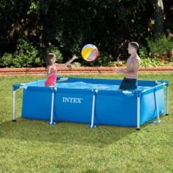 Intex 8.5ft X 26in Rectangular Frame Above Ground Quick Easy Set Up Backyard Outdoor Swimming Pool With Drain Plug For Ages 6 And Up, Blue -Intex GUEST 7b97cd6a a3e5 4ca9 b4d1 e7149fd15bc2