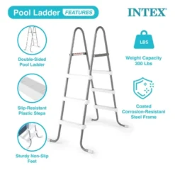 Intex 12' X 30" Round Metal Frame Outdoor Above Ground Swimming Pool Set With Filter Pump, Cartridges, 42 Inch Steel Pool Ladder, And Secure Cover -Intex GUEST 8140cd5c 81b3 474e 971b 0dd56e747d53