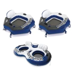 INTEX River Run Connect 1 Person Inflatable Water Raft (2 Pack) Bundled With River Run II 2 Person Inflatable Floating Lounge With Cooler -Intex GUEST 82a8aea0 d383 42ef bc97 bee8127c686a