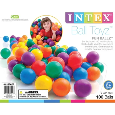 Intex 100-Pack Large Plastic Multi-Colored Fun Ballz For Ball Pits (2 Pack) 3 Intex 100-Pack Large Plastic Multi-Colored Fun Ballz For Ball Pits (2 Pack) - Image 3