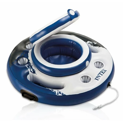 Intex Inflatable Floating Cooler Bundled With 1 Person Lounger Floating Tube (2 Pack) 2 Intex Inflatable Floating Cooler Bundled With 1 Person Lounger Floating Tube (2 Pack) - Image 2