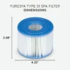 Intex 29001E PureSpa Type S1 Heavy Duty Easy Set Dacron Paper Hot Tub Spa Filter Replacement Cartridge For Various PureSpa Models, 2 Pack