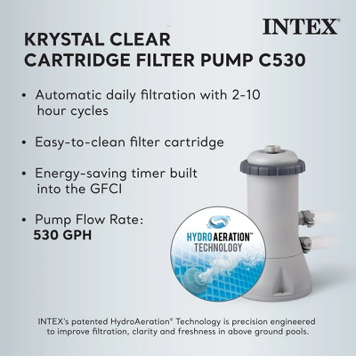 Intex Prism Frame 12 Foot X 30 Inch Round Above Ground Outdoor Swimming Pool Set For Backyards With 530 GPH Filter Pump And Steel Frame Pool Ladder 3 Intex Prism Frame 12 Foot X 30 Inch Round Above Ground Outdoor Swimming Pool Set For Backyards With 530 GPH Filter Pump And Steel Frame Pool Ladder - Image 3