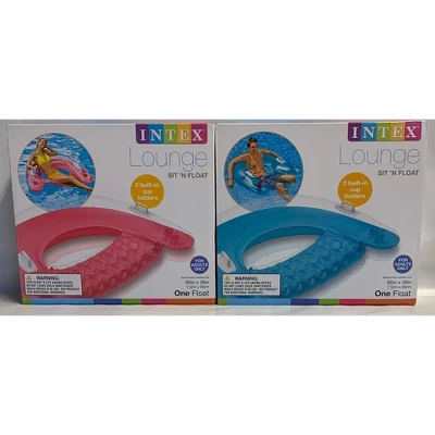 Intex Sit 'N Float Inflatable Lounges Pink & Blue 2-Pack 60" X 39" 2 Intex Sit 'N Float Inflatable Lounges Pink & Blue 2-Pack 60" X 39" - Image 2
