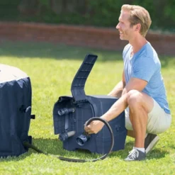 Intex 28449EP PureSpa Plus Greystone Inflatable Square Hot Tub Spa, 83 X 28" & Tablet Mobile Phone Spa Tray Accessory With LED Light Strip, White -Intex GUEST 982b3799 1b27 4bd4 afa6 d9616d977f58 3